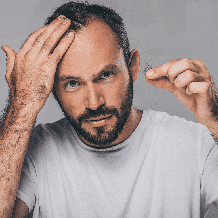A man losing his hair
